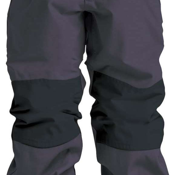 Airblaster Junior's Boss Insulated Pant 2024 - Black insulated snow pants with a black belt and silver grommets on the side pockets.