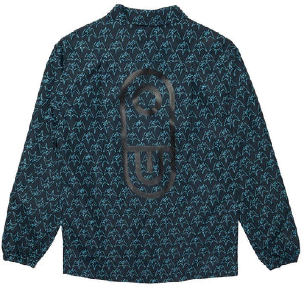 Airblaster Bruiser Shell Jacket 2024 - Black jacket with white geometric pattern and reflective logo on chest.