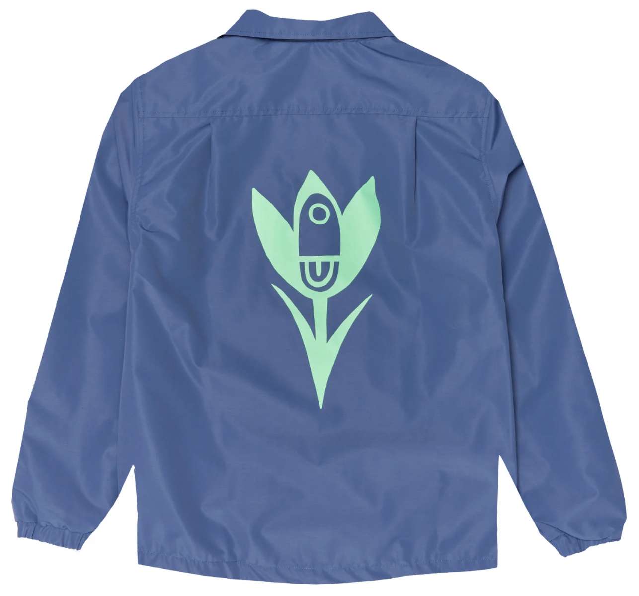 Airblaster Bruiser Shell Jacket 2024 - A blue jacket with a large graphic of a cartoonish, smiling face on the back.