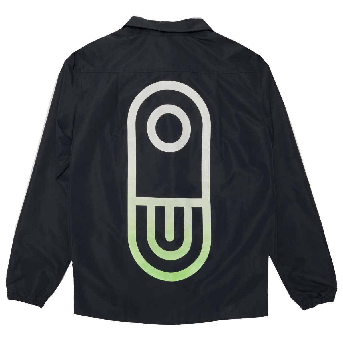 Airblaster Bruiser Shell Jacket 2024 - Black jacket with a large white logo on the back featuring an abstract design of rounded shapes and lines.