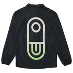 Airblaster Bruiser Shell Jacket 2024 - Black jacket with a large white logo on the back featuring an abstract design of rounded shapes and lines.