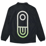 Airblaster Bruiser Shell Jacket 2024 - Black jacket with a large white logo on the back featuring an abstract design of rounded shapes and lines.