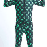 Airblaster Classic Ninja Suit 2022 - Black ninja suit with a repeating pattern of light green alien heads.