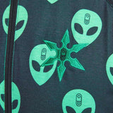 Airblaster Classic Ninja Suit 2022 - Black ninja suit with a repeating pattern of green ninjas in various poses.