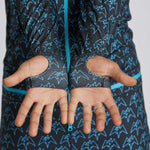 Airblaster Classic Ninja Suit 2024 - Black ninja suit with a repeating pattern of light blue ninjas in various poses.