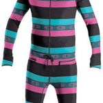 Airblaster Classic Ninja Suit 2024 - Black suit with pink and blue stripes.