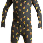 Airblaster Classic Ninja Suit 2024 - Black full-body suit with yellow and orange triangles pattern.