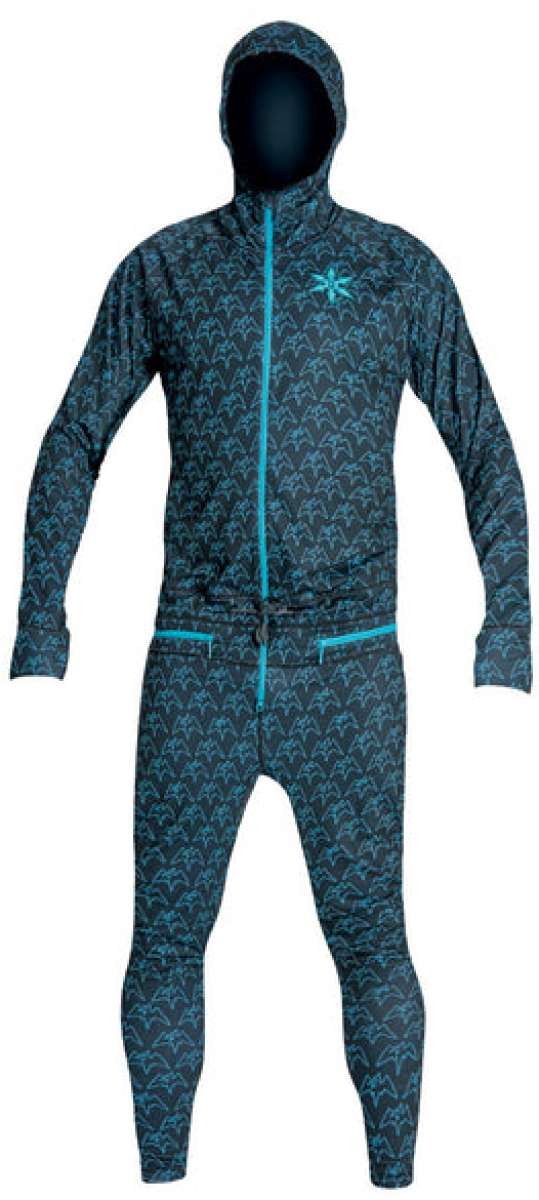 Airblaster Classic Ninja Suit 2024 - Black ninja suit with a repeating pattern of stylized ninjas in various poses.