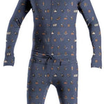 Airblaster Classic Ninja Suit 2024 - Black snowsuit with a repeating pattern of ninjas in various poses and weapons.