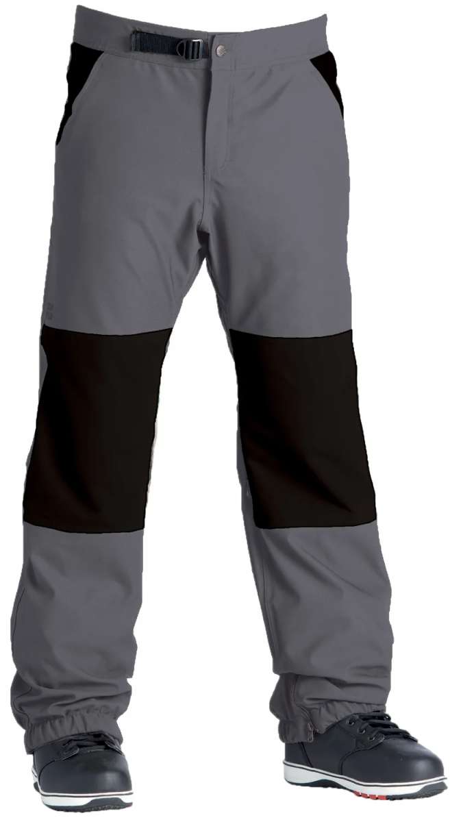 Airblaster Elastic Boss Shell Pant 2024 - Black pants with a subtle pattern of small, repeating shapes on the upper thigh area.