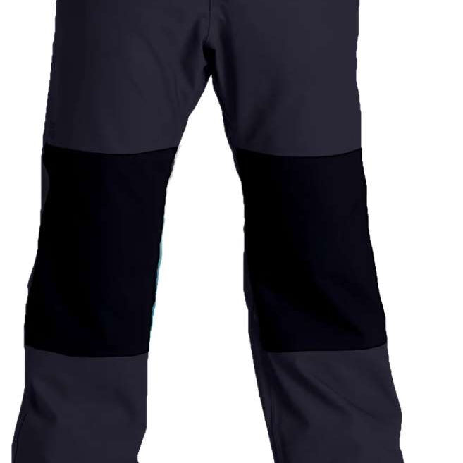 Airblaster Elastic Boss Shell Pant 2024 - Black pants with a subtle pattern of diagonal stripes on the upper thigh area.