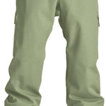Airblaster Freedom Shell Boss Pants 2024 - Sage green pants with a black belt and silver snap button at the waist.