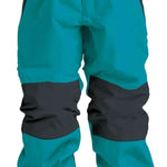 Airblaster Junior's Boss Insulated Pant 2022 - Black snow pants with a white stripe down the side and black zipper on the left leg.