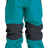Airblaster Junior's Boss Insulated Pant 2022 - Black snow pants with a white stripe down the side and black zipper on the left leg.