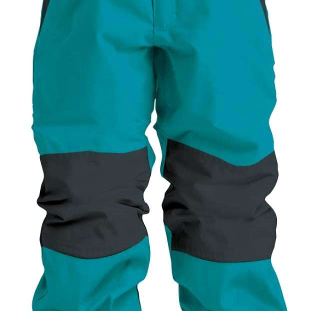 Airblaster Junior's Boss Insulated Pant 2022 - Black snow pants with a white stripe down the side and black zipper on the left leg.