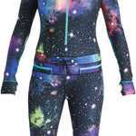 Airblaster Women's Classic Ninja Suit 2023 - Black suit with neon green accents and a ninja mask design on chest.