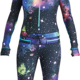 Airblaster Women's Classic Ninja Suit 2023 - Black suit with neon green accents and a ninja mask design on chest.