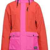 Airblaster Women's Stay Wild Insulated Parka 2024 - A bright pink parka with a hood and two zippered pockets on the front.