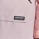 Airblaster Women's Stay Wild Insulated Parka 2024 - A parka with a black zipper and two zippered pockets on the front, featuring a white logo patch that reads "Airblaster" in bold letters.