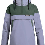 Airblaster Women's Trenchover Insulated Jacket 2024 - A black insulated jacket with a hood, featuring a zippered front and two pockets on either side.