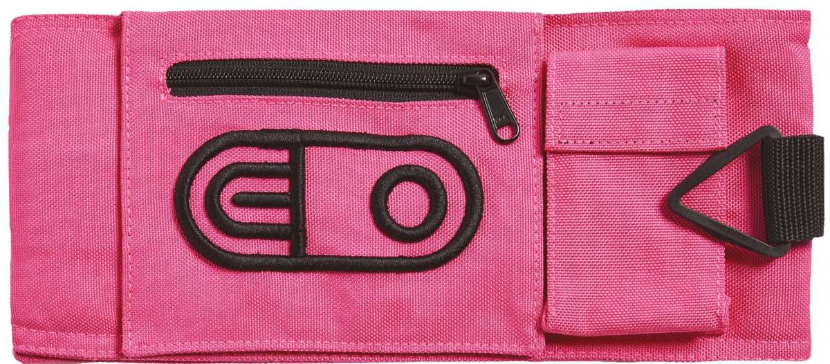 Airblaster Leg Bag 2022-2023 - A pink leg bag with a black zipper and black strap handle.