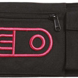 Airblaster Leg Bag - Black leg bag with a zippered pocket on the front and an adjustable strap at the back.