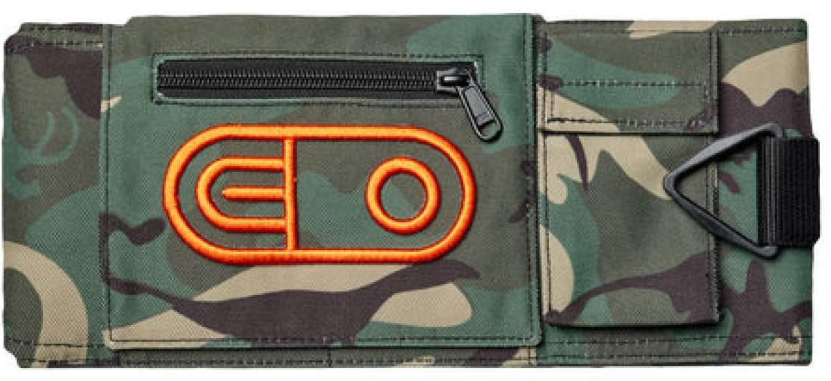 Airblaster Leg Bag 2024 - Black bag with white logo on front, featuring a zippered pocket and adjustable strap.