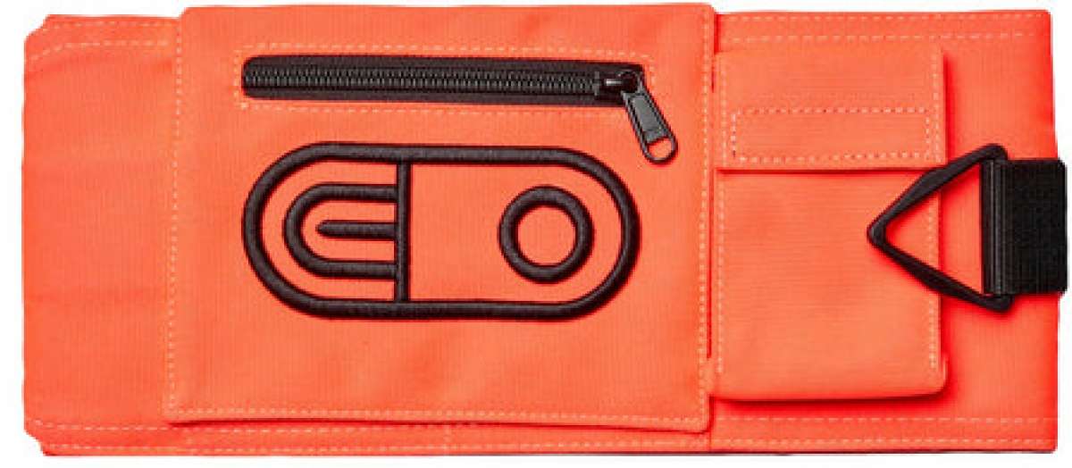 Airblaster Leg Bag 2024 - Black bag with white logo on front, featuring a zippered pocket and adjustable strap.