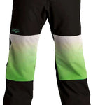 Airblaster Max Elastic Shell Boss Pant 2024 - Black pants with a green and white stripe on the side of each leg.