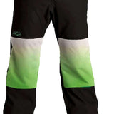 Airblaster Max Elastic Shell Boss Pant 2024 - Black pants with a green and white stripe on the side of each leg.
