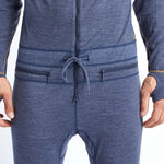 Airblaster Ninja Suit Merino 2022 - Heathered gray merino wool base layer with tan zipper and drawstring cord.