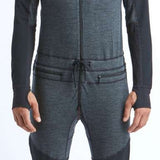 Airblaster Ninja Suit Pro 2022 - Black snowsuit with red embroidered logo on chest and black zipper.