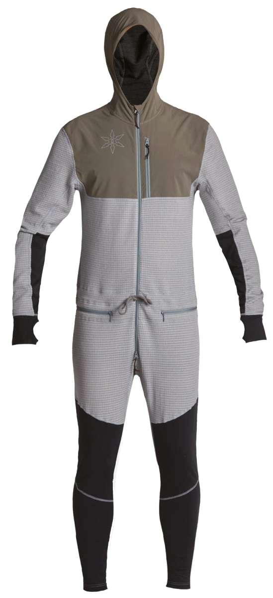 Airblaster Ninja Suit Pro II 2023 - Black snowsuit with white accents and a zipper down the front.