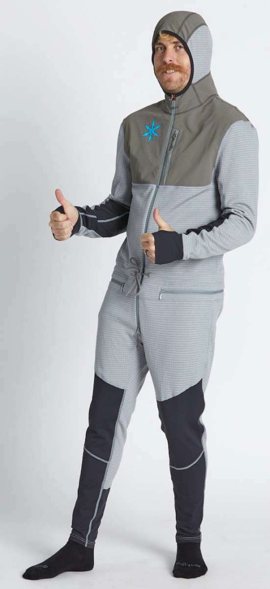 Airblaster Ninja Suit Pro II 2023 - Black snowsuit with white accents and a blue logo on chest.