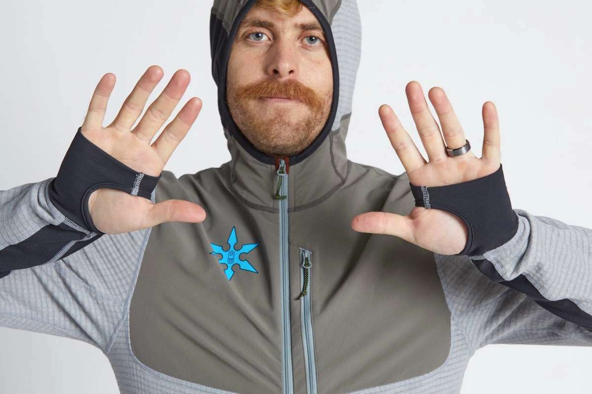 Airblaster Ninja Suit Pro II 2023 - Black suit with a black zipper and white accents on the shoulders, chest, and wrists.