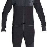 Airblaster Ninja Suit Pro II 2024 - Black snowsuit with a star logo on the chest and a zipper down the front.