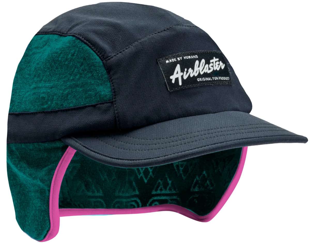 Airblaster Quick Strike Cap 2024 - Black cap with white logo on front and black strap at back.