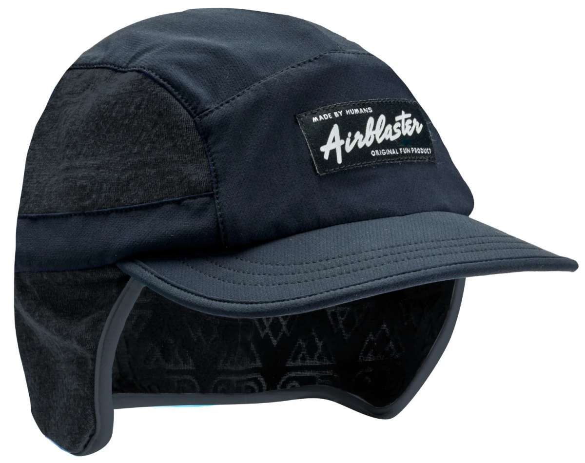 Airblaster Quick Strike Cap 2024 - Black cap with white logo on front and adjustable strap at back.