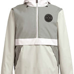 Airblaster Trenchover Half Zip Shell Jacket 2024 - A black jacket with a half-zip front and zippered pockets, featuring a hood and adjustable cuffs.