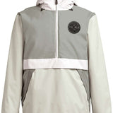 Airblaster Trenchover Half Zip Shell Jacket 2024 - A black jacket with a half-zip front and zippered pockets, featuring a hood and adjustable cuffs.