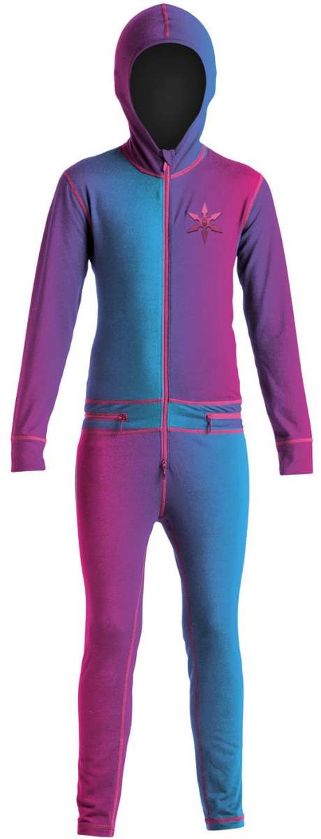 Airblaster Junior's Ninja Suit 2023 - Black snowsuit with a ninja-style hood and black trim.