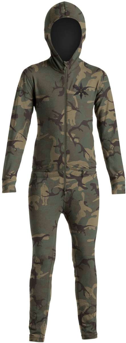 Airblaster Junior's Ninja Suit 2023 - Black ninja suit with a white trim and a black belt.