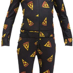Airblaster Junior's Ninja Suit 2023 - Black suit with yellow and red ninja star pattern.