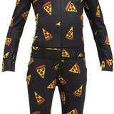 Airblaster Junior's Ninja Suit 2023 - Black suit with yellow and red ninja star pattern.
