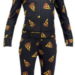 Airblaster Junior's Ninja Suit 2024 - Black suit with red and yellow ninja mask graphic on front.
