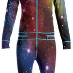 Airblaster Junior's Ninja Suit 2024 - Black snowsuit with a ninja mask design on front and back.