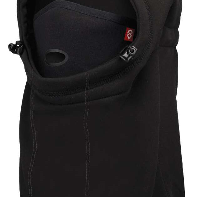 Airhole Airhood Polar Helmet Fit - Black helmet with a white logo on the side and chin strap.