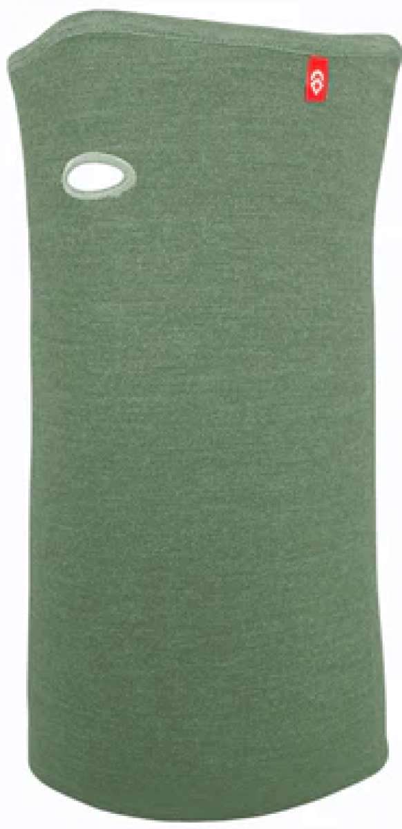 Airhole Airtube Ergo Merino 2024 - A green ski mask with a white logo on the left side of the forehead and an oval-shaped hole for the mouth.