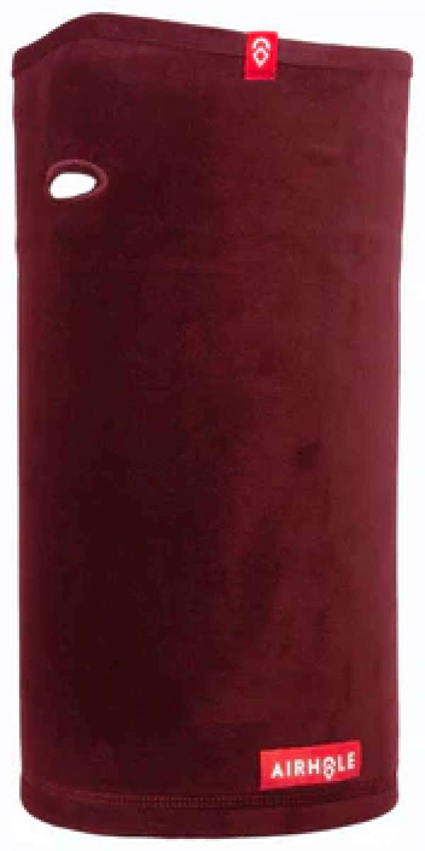 Airhole Airtube Ergo Milk Fleece 2024 - Brown fleece tube with a small white logo on top and an oval-shaped hole on the left side.