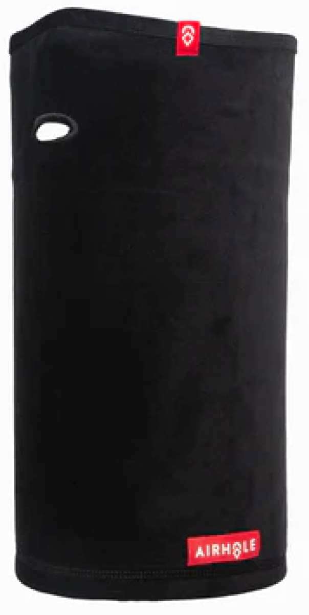 Airhole Airtube Ergo Milk Fleece 2024 - Black fleece tube with a white logo on top and a small red tag at the bottom.